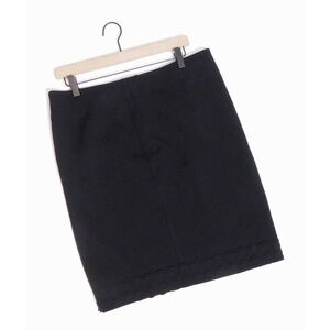 ESCADA Sport Black 3-D Circles Appliqued Pencil Skirt Stretch Business Size 42